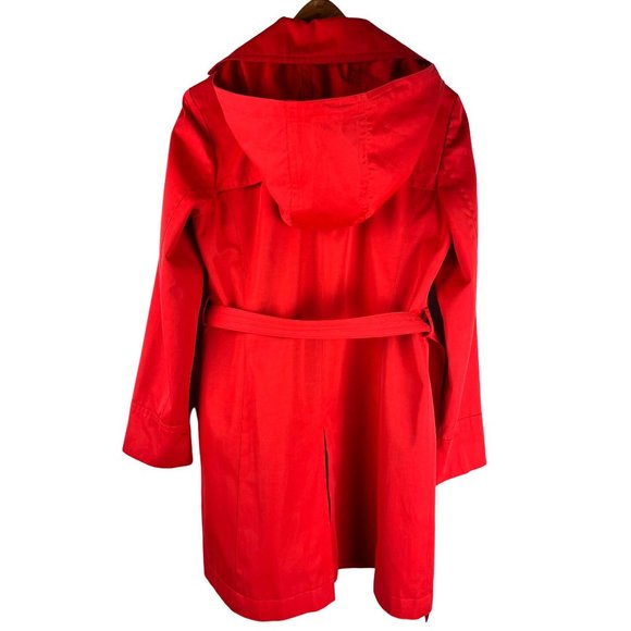 Michael, Michael Kors Red Hooded Trench Jacket, Women's Size Medium - Picture 11 of 16